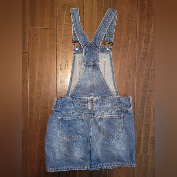 Blue Spice Distressed Overalls Jeans Dress sz 3 - Picture 7 of 7